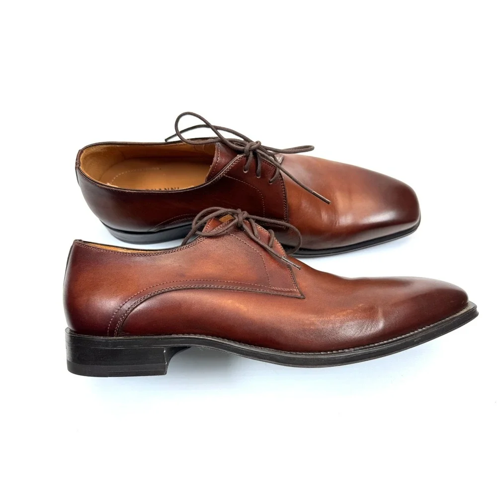 Magnanni Jacoby Leather Plain Toe Derby Shoes Mens 41 US 8 EUC‎ $525 Leather